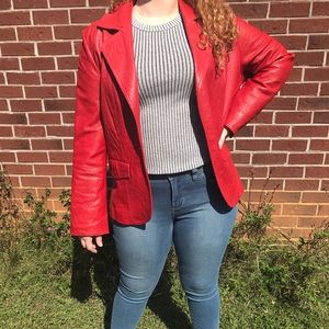 Vintage red leather jacket